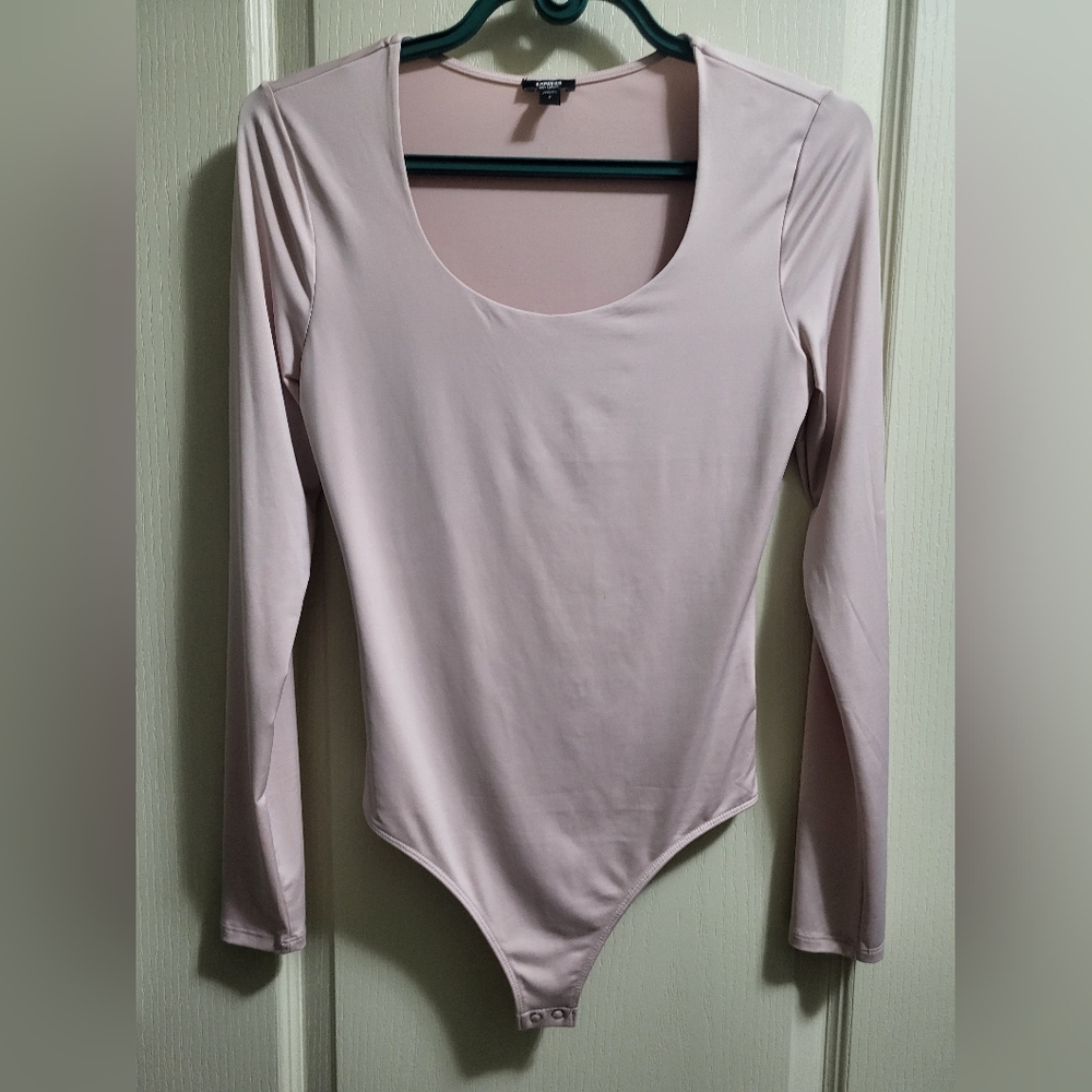 Express Light Pink Long Sleeve Bodysuit
